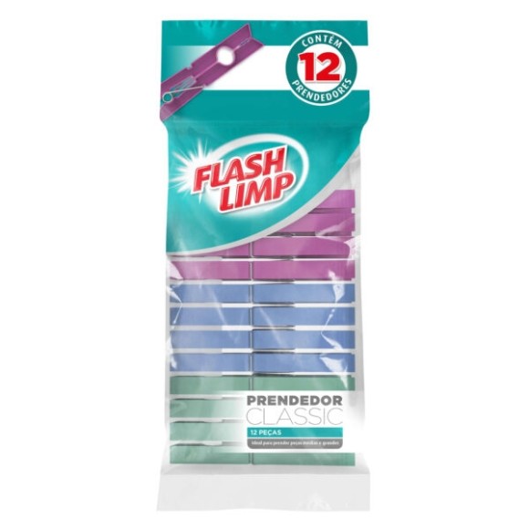 FLASH LIMP PRENDEDOR CLASSIC 12 PEÇAS