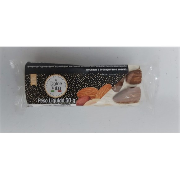 TORRONE COM AMÊNDOAS E AMENDOIM LA DOLCE VITE 50G