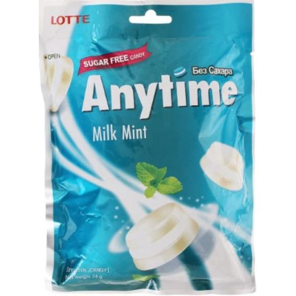 LOTTE BALA ANYTIME MENTA COM LEITE 74G