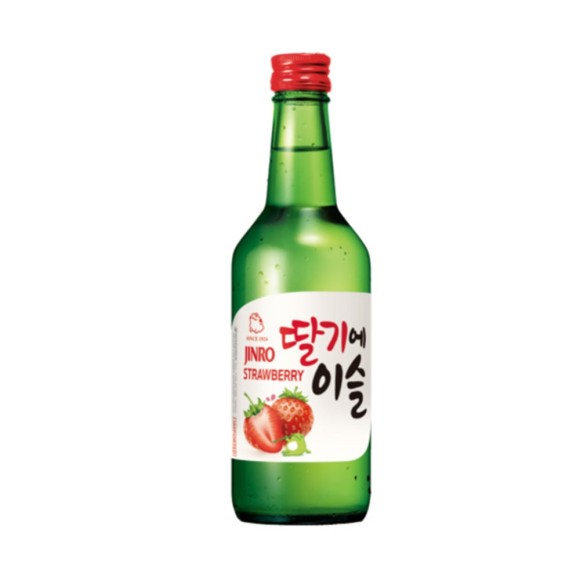 SOJU IMPORTADO AROMA DE MORANGO JINRO STRAWBERRY - 360ML