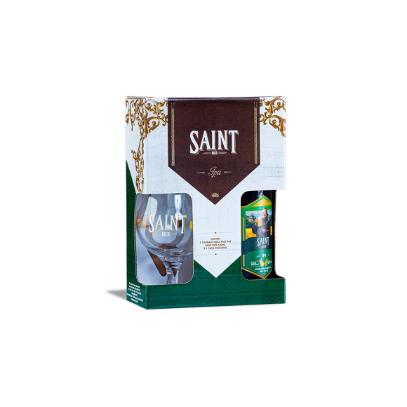 SAINT BIER KIT TAÇA E CERVEJA IPA PURO MALTE 600ML