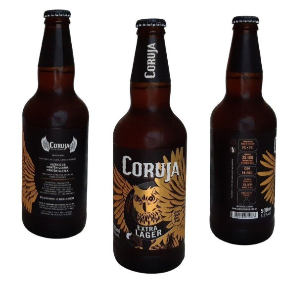 CERVEJA CORUJA EXTRA LAGER PURO MALTE 500ML